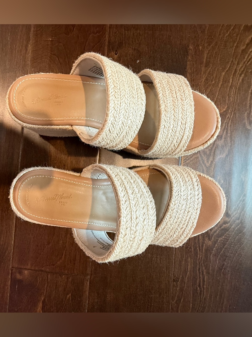 Universal Thread Women’s Kayli Jute Two Band Wedge Heels Size 7 - Picture 4 of 5